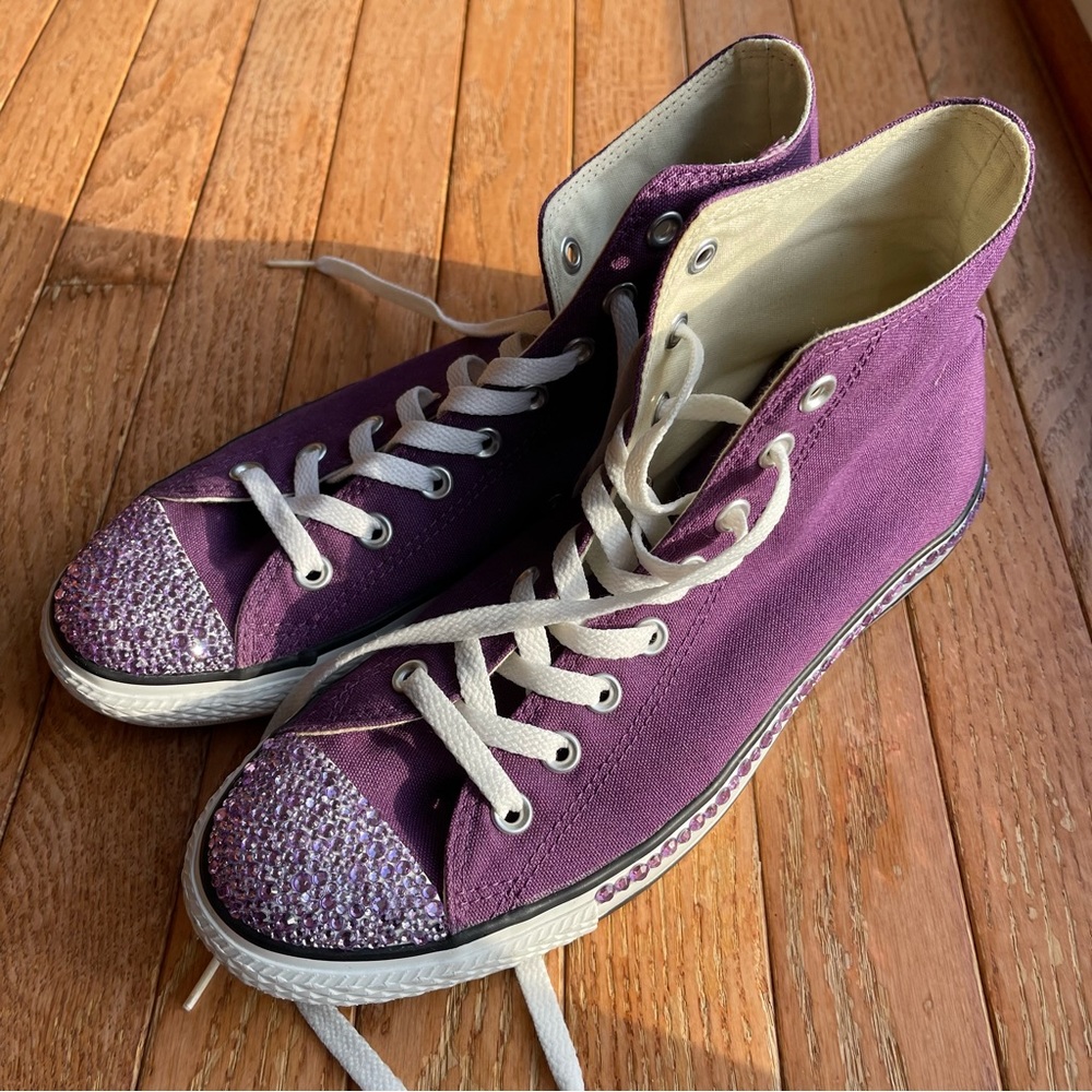Custom Purple Rhinestone Converse